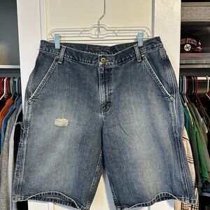 Y2K Lee Dungarees Distressed Jorts